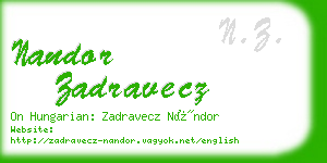 nandor zadravecz business card